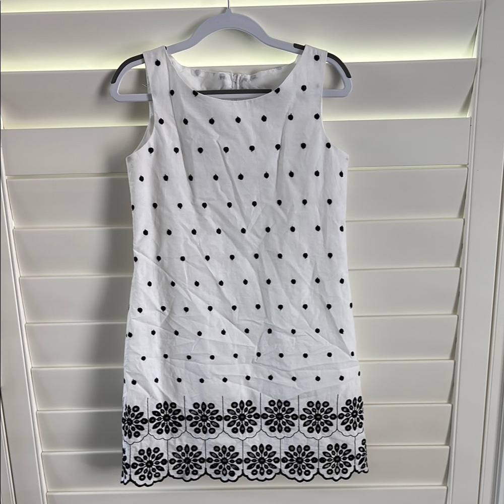 Girl’s White and Black Polka Dot Dress